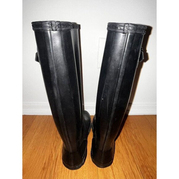 Hunter Black High Rain Boots Unisex 6M 7F - Picture 5 of 8